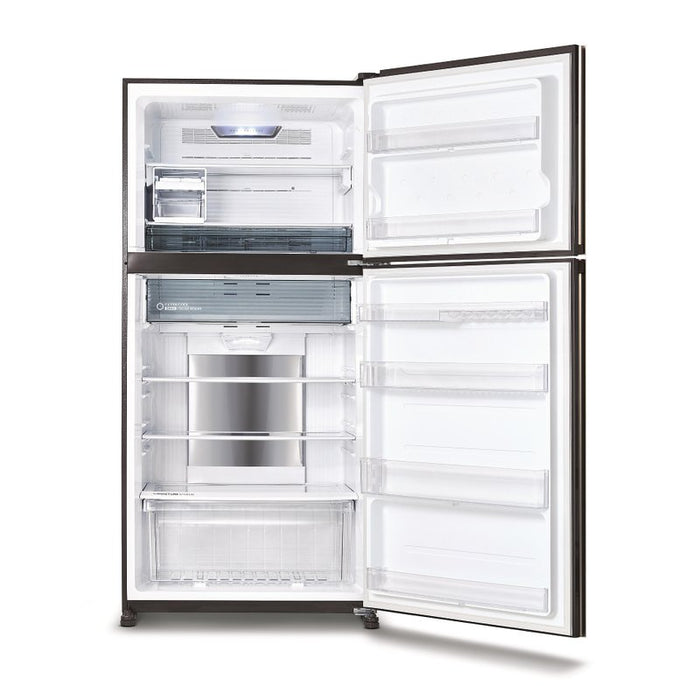 Refrigerator with top chamber Sharp SJ-YG740G-BK, 604 l, E, No Frost, Black