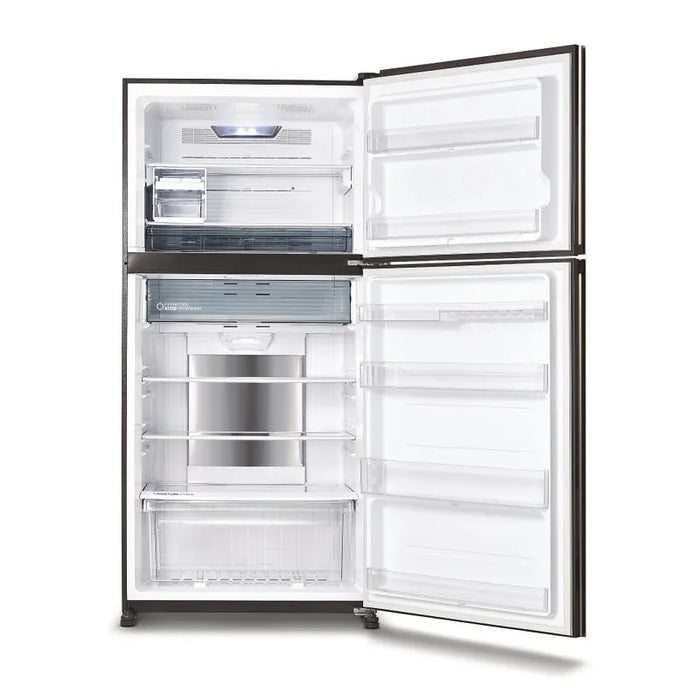 Refrigerator with top chamber Sharp SJ-YG740G-BK, 604 l, E, No Frost, Black