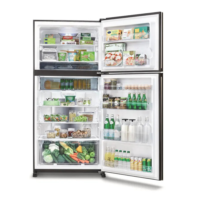 Refrigerator with top chamber Sharp SJ-YG740G-SL, 604 l, E, No Frost, Inox