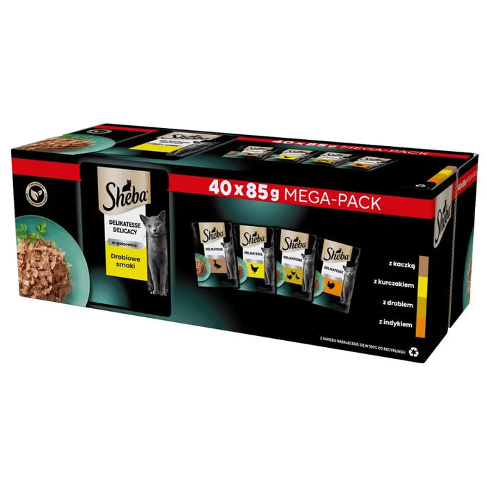 SHEBA Delicacy Drobiowe Smaki w galaretce - mokra karma dla kota - 40x85 g - Wet foodDLK-KAM<<<For the catDLK<<<ActionPL