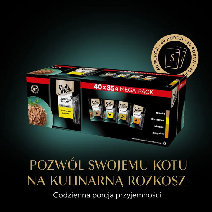 SHEBA Delicacy Drobiowe Smaki w galaretce - mokra karma dla kota - 40x85 g - Wet foodDLK-KAM<<<For the catDLK<<<ActionPL