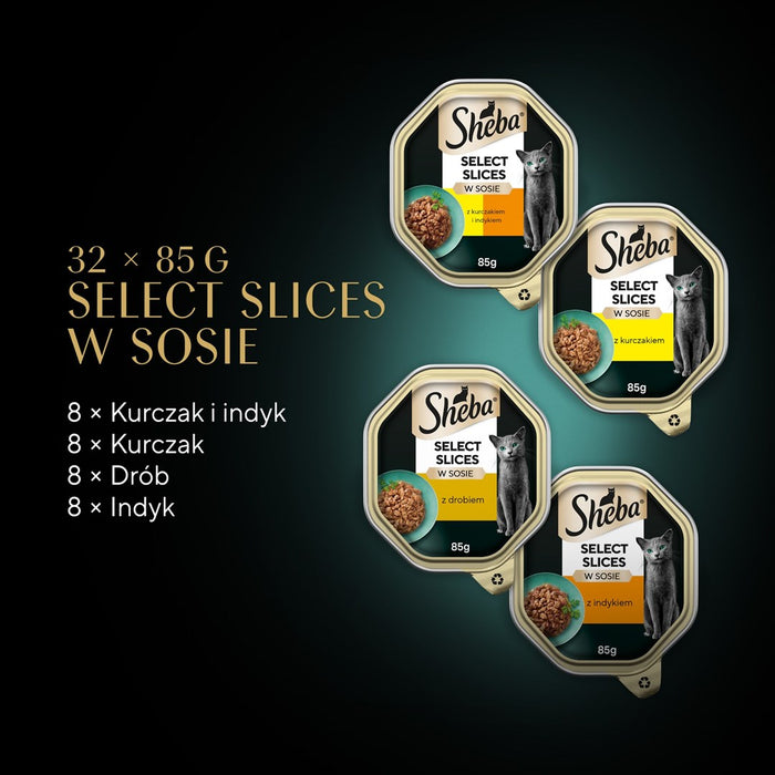 SHEBA tray sauce poultry/chicken/ turkey - wet cat food - 32x85 g