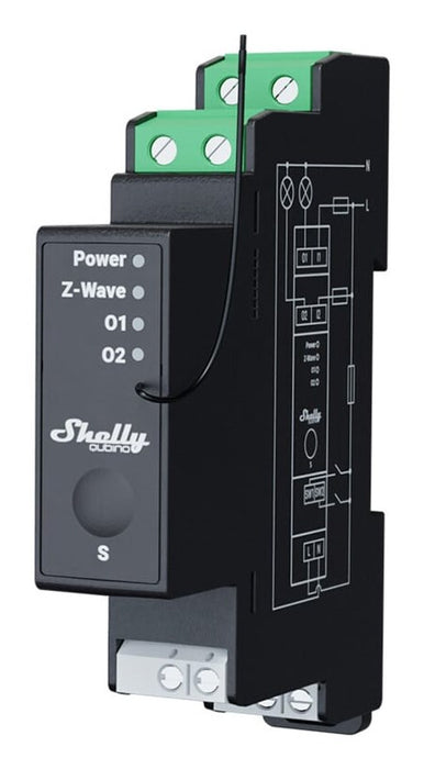 Shelly Qubino Pro 2PM DIN rail Relay, 2-channel, Z-Wave (Power measurement)