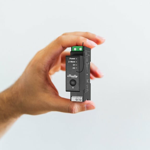 Shelly Qubino Pro 2PM DIN rail Relay, 2-channel, Z-Wave (Power measurement)