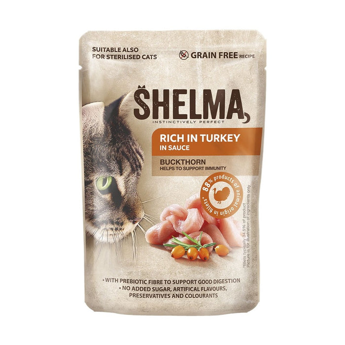 SHELMA with turkey, duck, chicken and beef in sauce - wet cat food - 12x85g