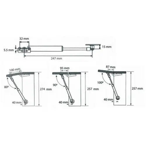SHOCK ABSORBER FOR LIFTING DOOR 60N 2 PCS - Мебелен обков<<<Мебели и обков<<<Мебели и интериор<<<Praktiker&&&Мебелен