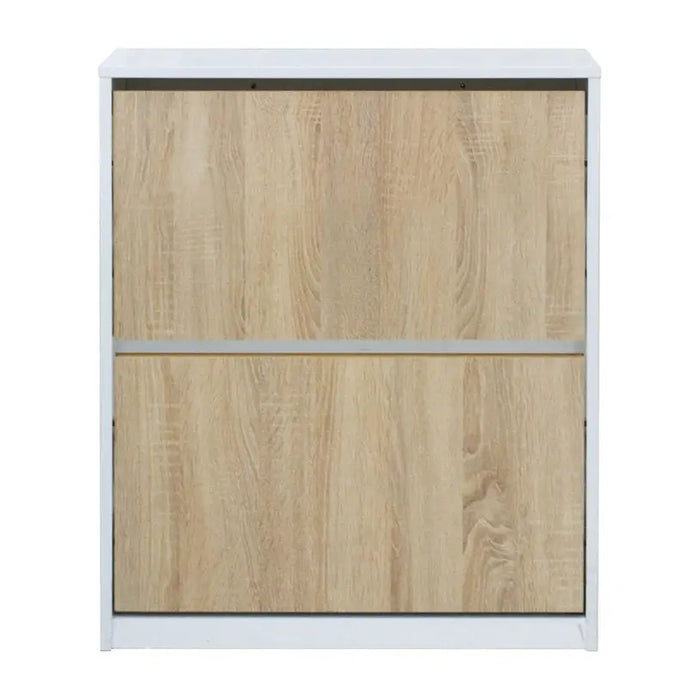 SHOE CABINET WITH 2 DOORS WHITE GLOSS + SONOMA 64X26X83 CM. ALPI - Шкафове за обувки<<<Мебели и обков<<<Мебели и