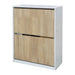 SHOE CABINET WITH 2 DOORS WHITE GLOSS + SONOMA 64X26X83 CM. ALPI - Шкафове за обувки<<<Мебели и обков<<<Мебели и