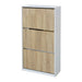 SHOE CABINET WITH 3 DOORS WHITE GLOSS + SONOMA 64X26X121 CM. ALPI - Шкафове за обувки<<<Мебели и обков<<<Мебели и
