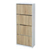 SHOE CABINET WITH 4 DOORS WHITE GLOSS + SONOMA 64X26X159 CM. ALPI - Шкафове за обувки<<<Мебели и обков<<<Мебели и