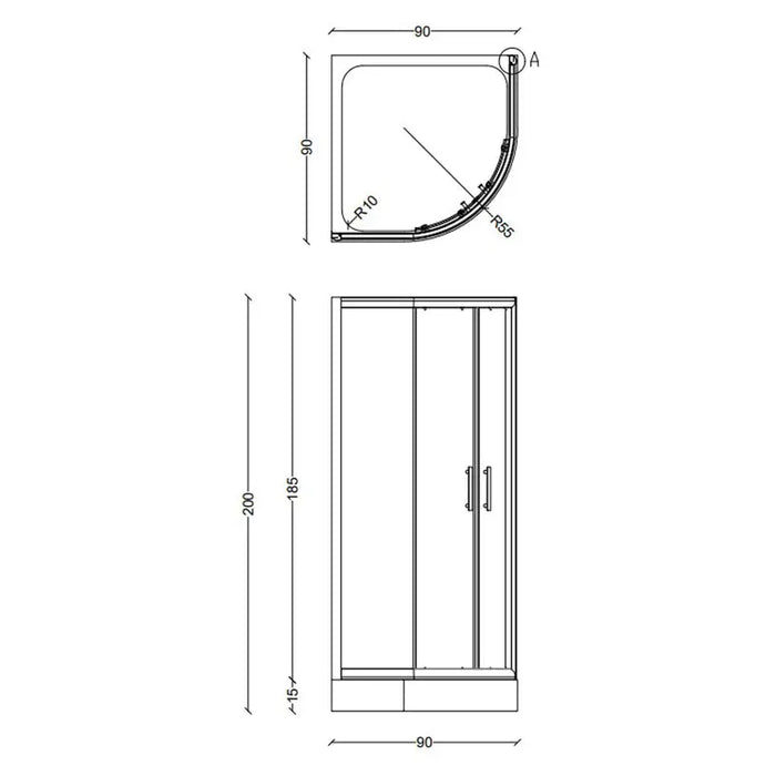 SHOWER CABIN 90X90 FORMINA BANYO PERLINE NEW - Обикновени душ кабини<<<Душкабини и сауни<<<Баня<<<Praktiker