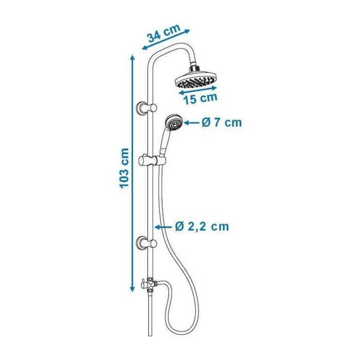 Shower Column Rousseau Sonora 3 Grey Stainless steel ABS Ø 15 cm - Баня<<<Дом Градина<<<BigBuy&&&Аксесоари и