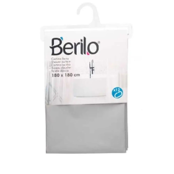 Shower Curtain Berilo Grey Polyethylene EVA 180 x 180 cm (12 Units) - Баня<<<Дом Градина<<<BigBuy&&&Завеси и
