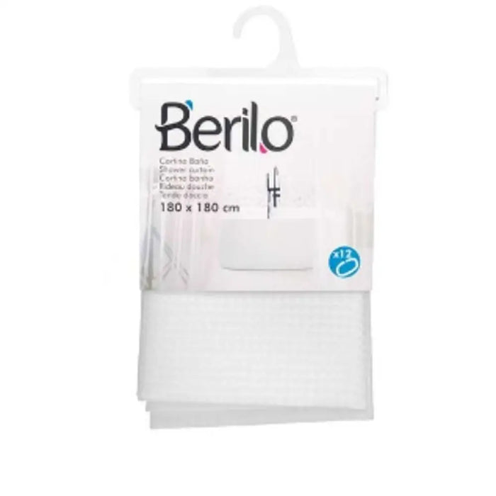 Shower Curtain Berilo White Polyester 180 x 180 cm 30 x 5 x 19 cm Points (12 Units) - Баня<<<Дом