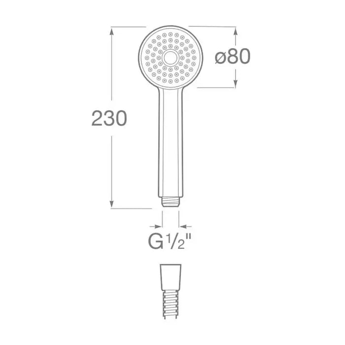 SHOWER HANDSET ROCA STELLA 80/1 - Душ слушалки<<<Смесители и душове<<<Баня<<<Praktiker&&&Душ комплекти