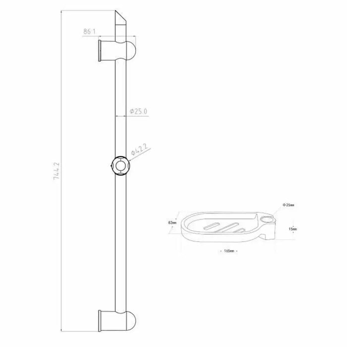 Shower rail Rousseau Stainless steel 60 cm - Баня<<<Дом Градина<<<BigBuy&&&Аксесоари и кранчета<<<Баня<<<Дом