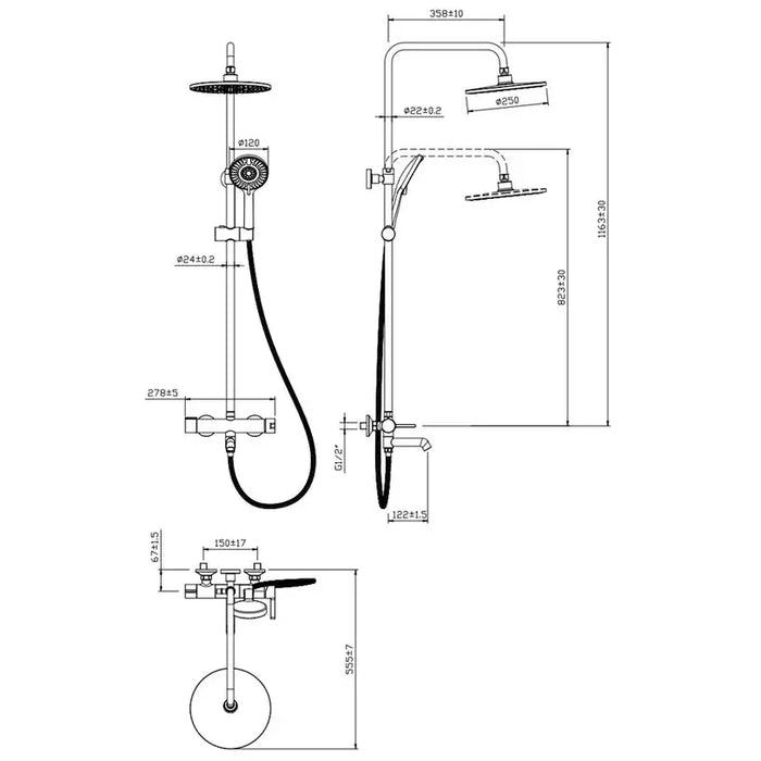 SHOWER SYSTEM CHROME FAYANS JASMINE - Душ системи колони<<<Смесители и душове<<<Баня<<<Praktiker