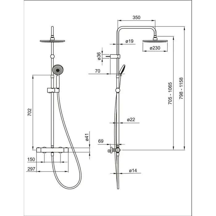 SHOWER SYSTEM THERMOSTAT FAYANS CAMELLIA-T - Душ системи колони<<<Смесители и душове<<<Баня<<<Praktiker&&&Душ