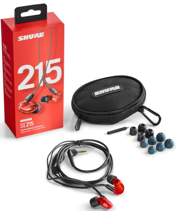 Shure SE215 Special Edition Headphones with Microphone, Red