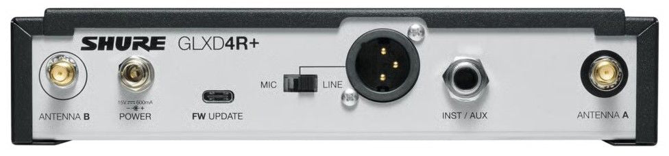 Shure wireless microphone system - GLXD14R+, black