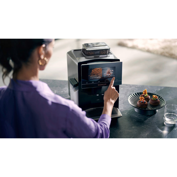 Coffee machine SIEMENS TQ903R09 2300.00 ml, 19.00 bar, BLACK / STAINLESS STEEL