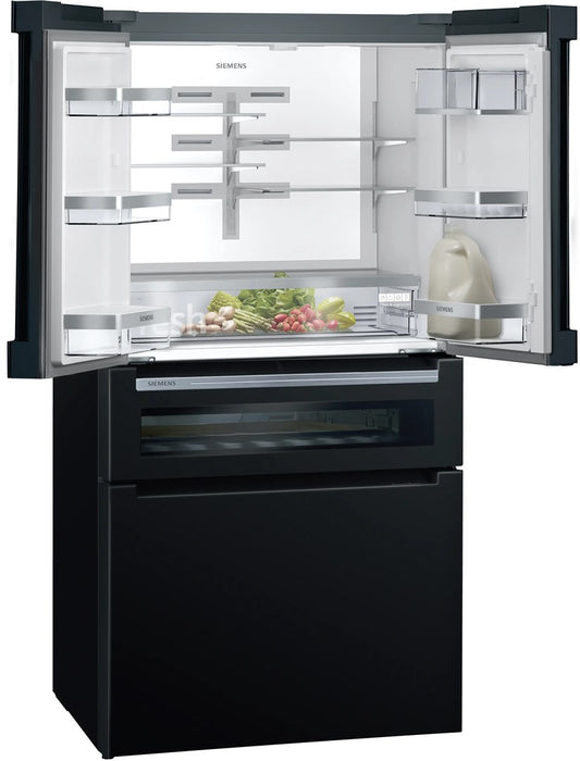 Siemens KF96RSBEA side-by-side refrigerator Freestanding 572 L Black