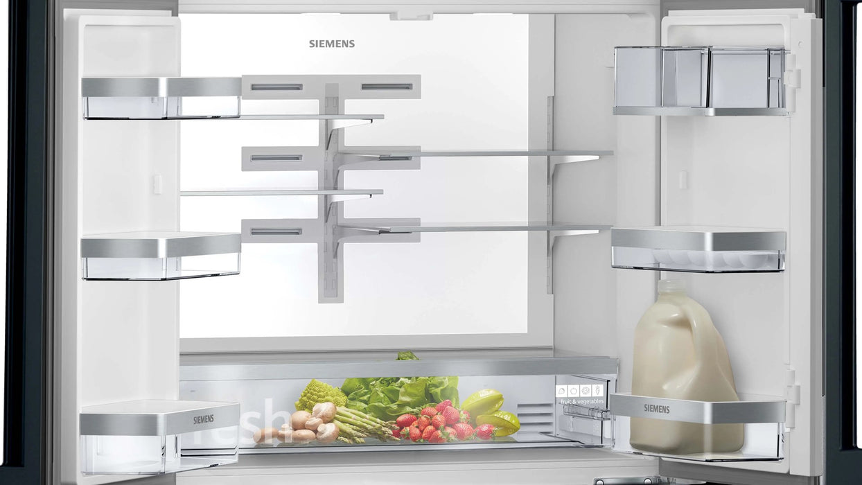 Siemens KF96RSBEA side-by-side refrigerator Freestanding 572 L Black