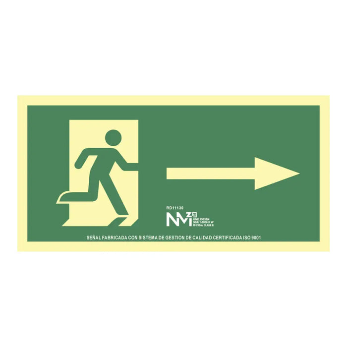 Sign Normaluz Evacuación flecha derecha PVC 32 x 16 cm - Декорация и Осветление<<<Дом Градина<<<BigBuy&&&Картини и