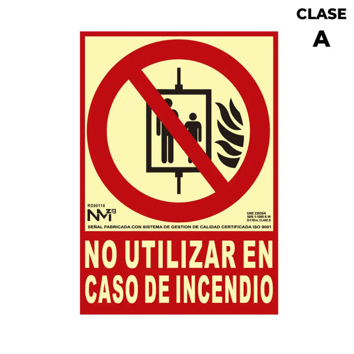 Sign Normaluz No utilizar en caso de incendio PVC - Декорация и Осветление<<<Дом Градина<<<BigBuy&&&Картини и