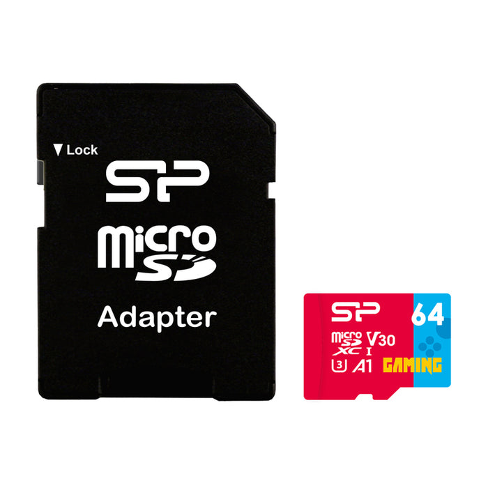 Memory card Silicon Power Superior Gaming 64GB, microSDHC/SDXC, Class 10, A1, V30, UHS-I U3, SD Adapter