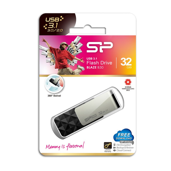 Silicon Power Blaze B30 USB flash drive 32 GB USB Type-A 3.0 (3.1 Gen 1) Black