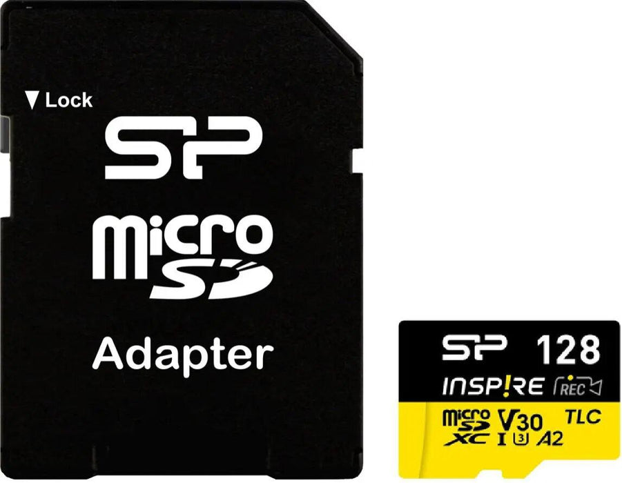 Memory card Silicon Power microSDXC Inspire 128GB, Class 10, UHS-I U3, V30, A1, A2 with SD adapter