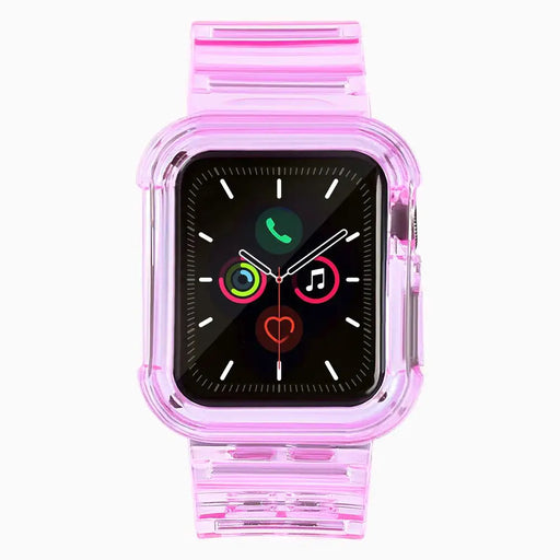 Silicone Band Strap Bracelet Case Strap Light Set for Apple Watch 38mm - Red - Smartwatch straps and cases<<<HurtelXML