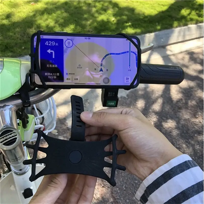 Silicone bicycle phone holder - black - Cell phone holders<<<HurtelXML