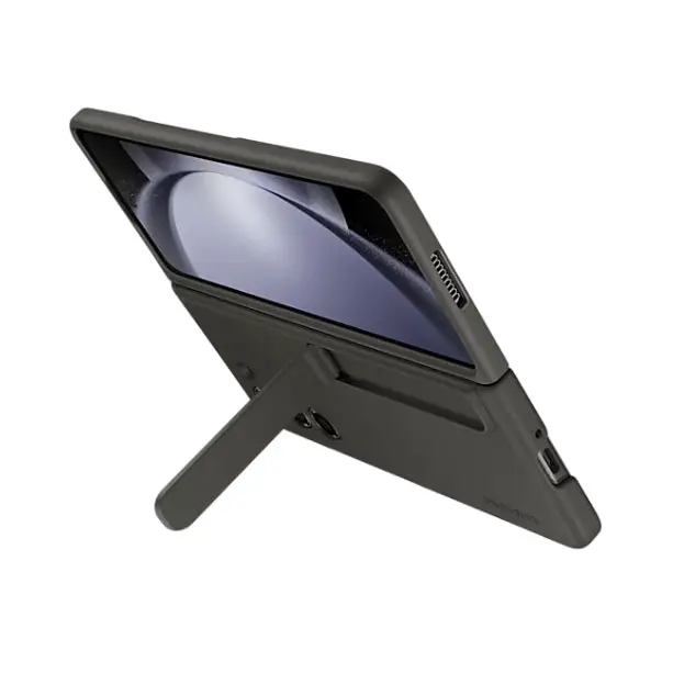 Silicone case for Samsung Galaxy Z Fold 5 with stand and strap - black - Accessories<<<SAMSUNG Mobile