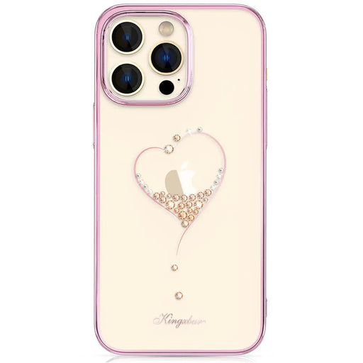 Silicone case with Swarovski crystals Kingxbar Wish Series for iPhone 14 Pro - pink - Cell phone cases