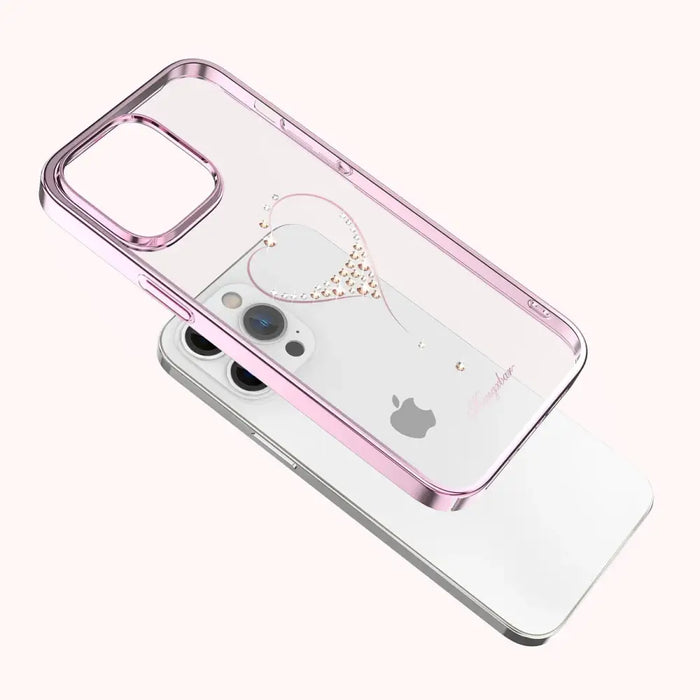 Silicone case with Swarovski Kingxbar Wish Series crystals for iPhone 14 Pro Max - pink - Cell phone cases