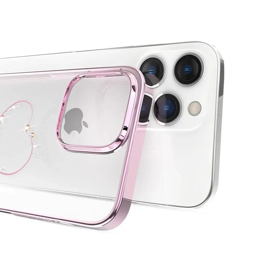 Silicone case with Swarovski Kingxbar Wish Series crystals for iPhone 14 Pro Max - pink - Cell phone cases