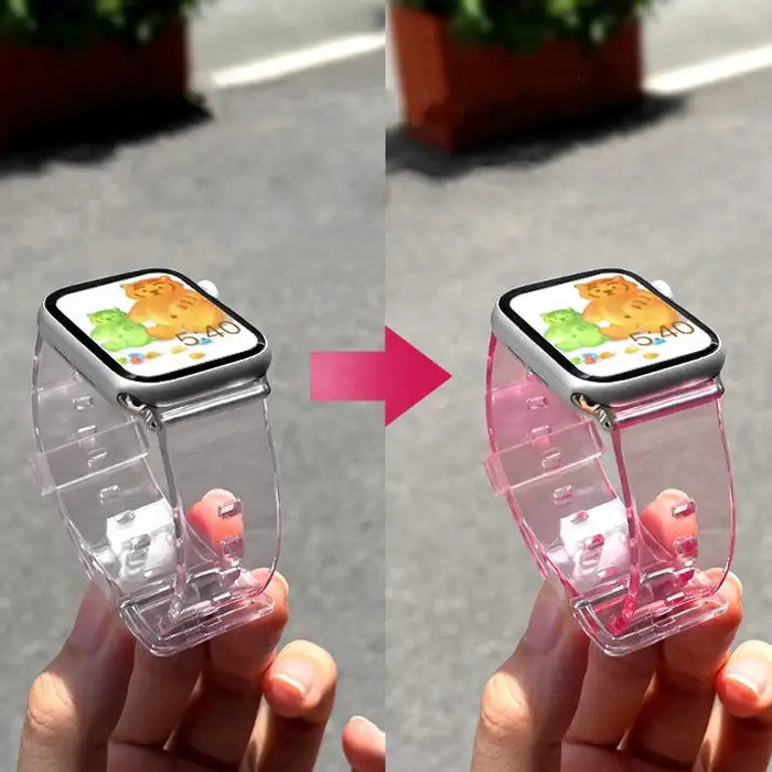 Silicone Strap Bracelet Bracelet Strap Light for Apple Watch 42 / 44 mm - Yellow - Smartwatch straps