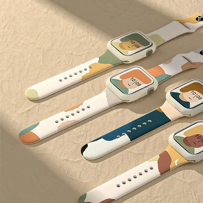 Silicone Strap Moro Watch Bracelet Band for Apple Watch 42 / 44 / 45 / 49 mm - Pattern 1 - Smartwatch straps