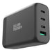 Silver Monkey SMA151 130W GaN charger 3xUSB-C PD USB-A QC 3.0 with detachable power cable - black - Cell phone USB