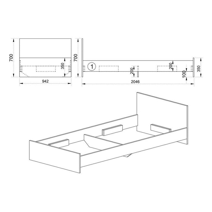SINGLE BED IRIM CITY 2006 FOR MATTRESS 90X200 CM. - Легла<<<Мебели и обков<<<Мебели и интериор<<<Praktiker