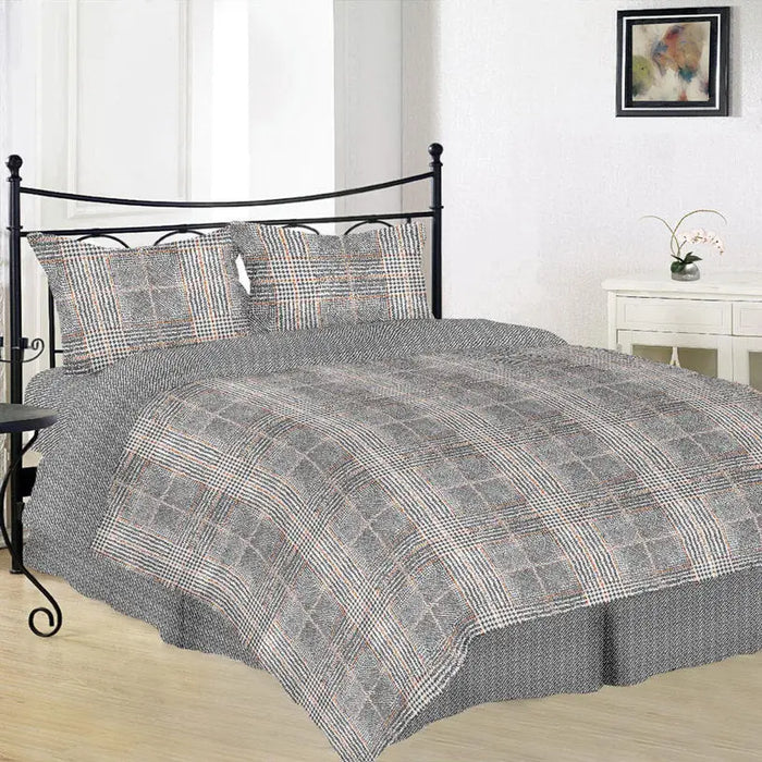 SINGLE BEDROOM SET 3 PIECE POLYCOTTON DITEX ORANGE CHECK - Спално бельо<<<Текстил за спалня<<<Мебели и