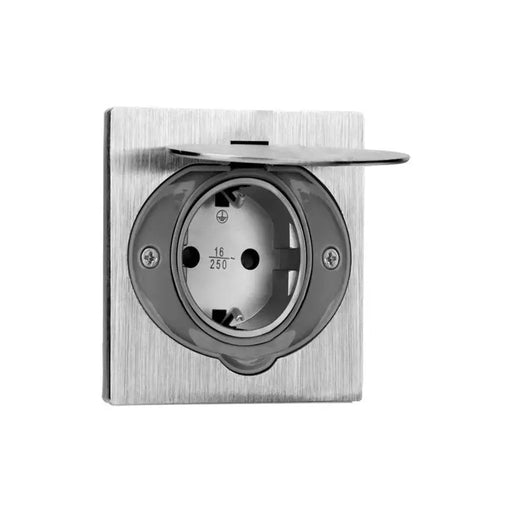 SINGLE CONTACT SHUKO IP44 ORNO STEEL - Ключове и контакти<<<Електроматериали<<<Praktiker&&&Ключове и