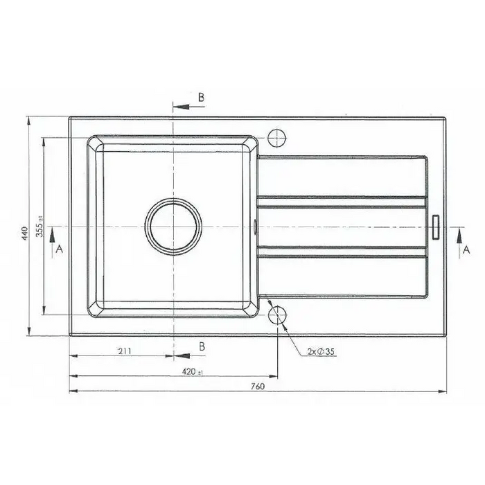 Sink MAIDSINKS Promo 76x44 1B 1D black - SinksAGD-ZLE<<<Home Appliance - ProductsAGD<<<ActionPL
