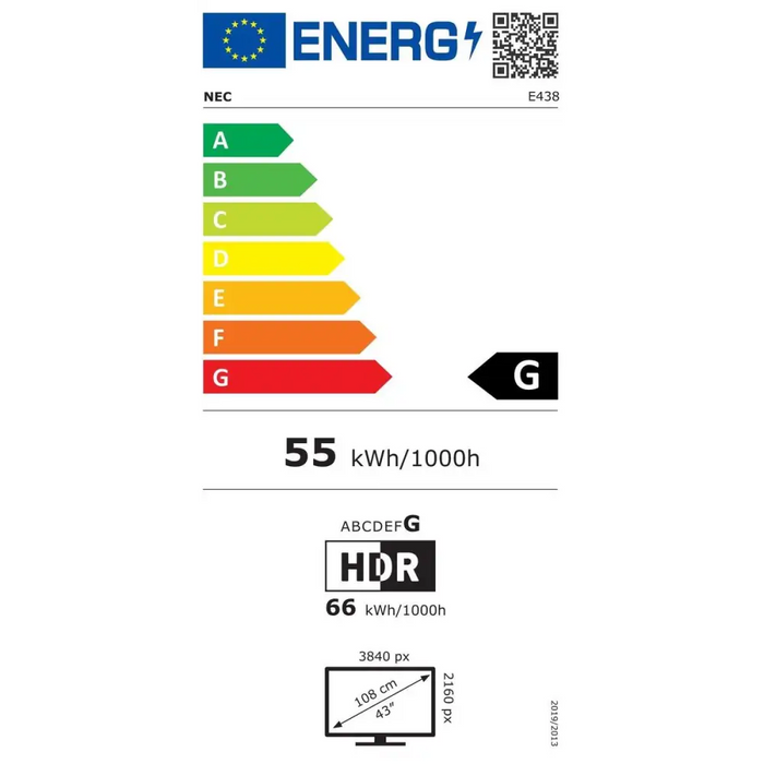 Широкоформатен дисплей NEC MultiSync E438 43’’ UHD 350cd/m2 Direct LED backlight 16/7 proof Media Player - Монитори и
