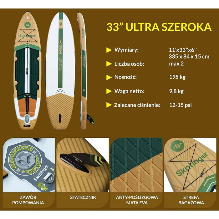 SKATINGER Peninsula Trojan Horse 335x84x15 Touring SUP Board