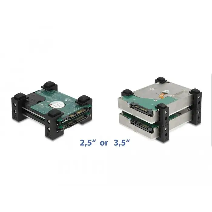 Скоба за твърд диск DeLock 18027 За 2x 2.5’’ SSD / 1х 3.5’’ HDD Черен - Аксесоари за компютри<<<Компютърни