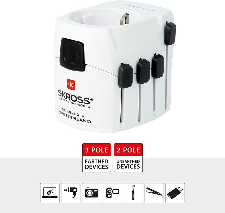 Adapter SKROSS PRO Earthed 1103145, World, White