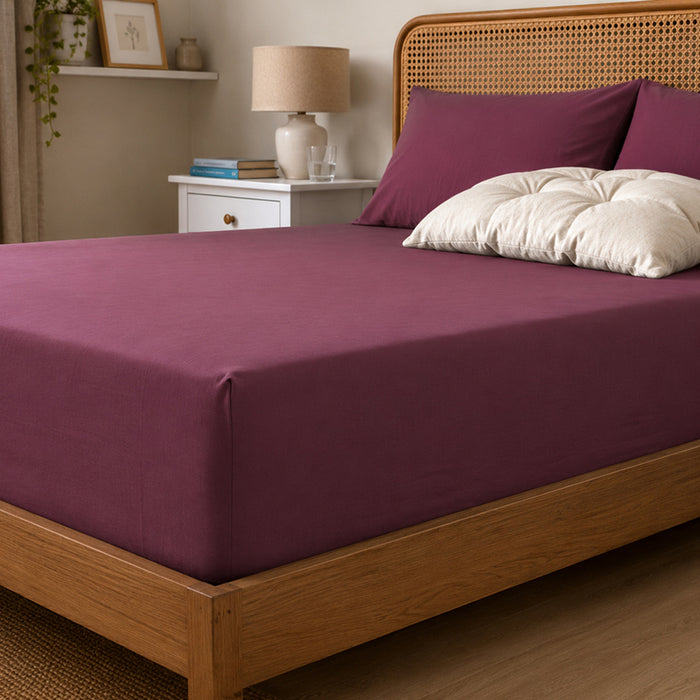 SLEEPFORIA FITTED SHEET FOR MATTRESS 100X200 CM BURGUNDY